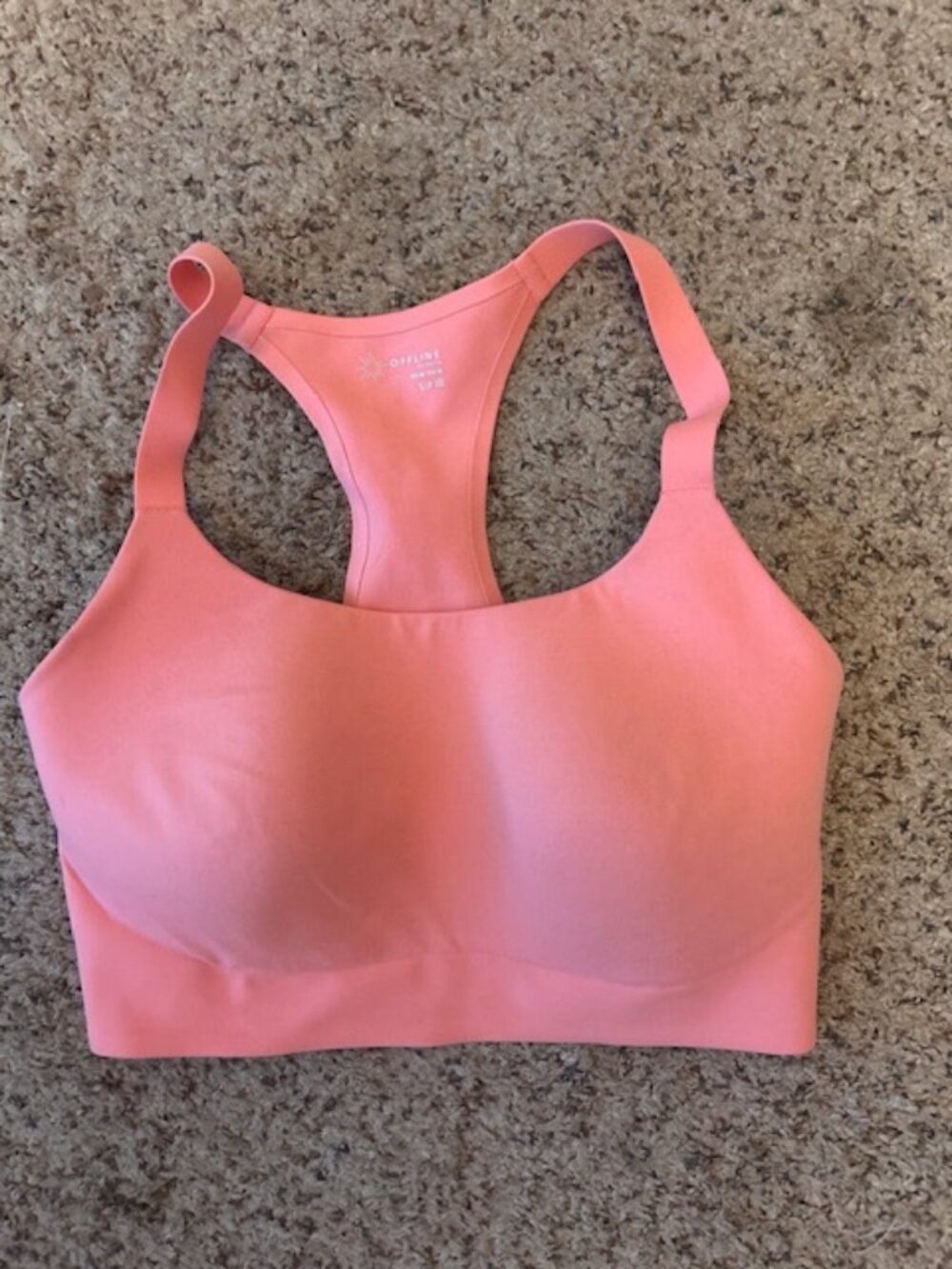 Aerie Offline Sports Bra, size small, coral